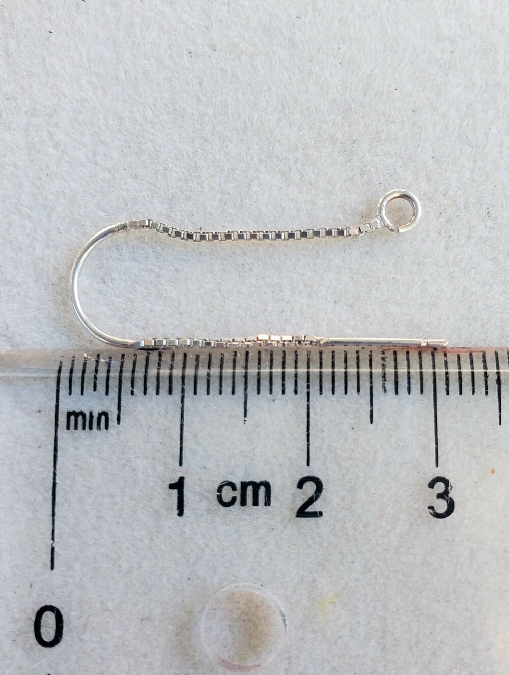 Sterling Silver Threader Box-Chain Earrings - Picture 2 of 7